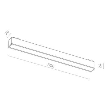 ST674.446.15 Магнитный трековый светильник Черный LED 1*10W 4000K 530Lm Ra>90 IP20 L315xW26xH25 48 SKYFLAT