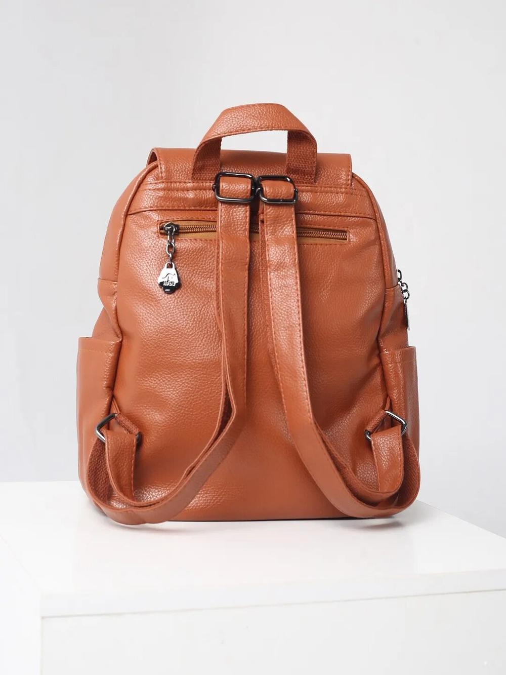 Рюкзак женский кожаный, коричневый