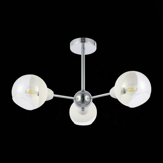 SLE102702-03 Светильник потолочный Хром/Прозрачный, Матовый никель E14 3*40W GIORTE