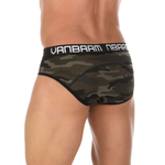 Мужские хлопковые трусы-брифы камуфляжной расцветки (Размер: XL) (Цвет: хаки)