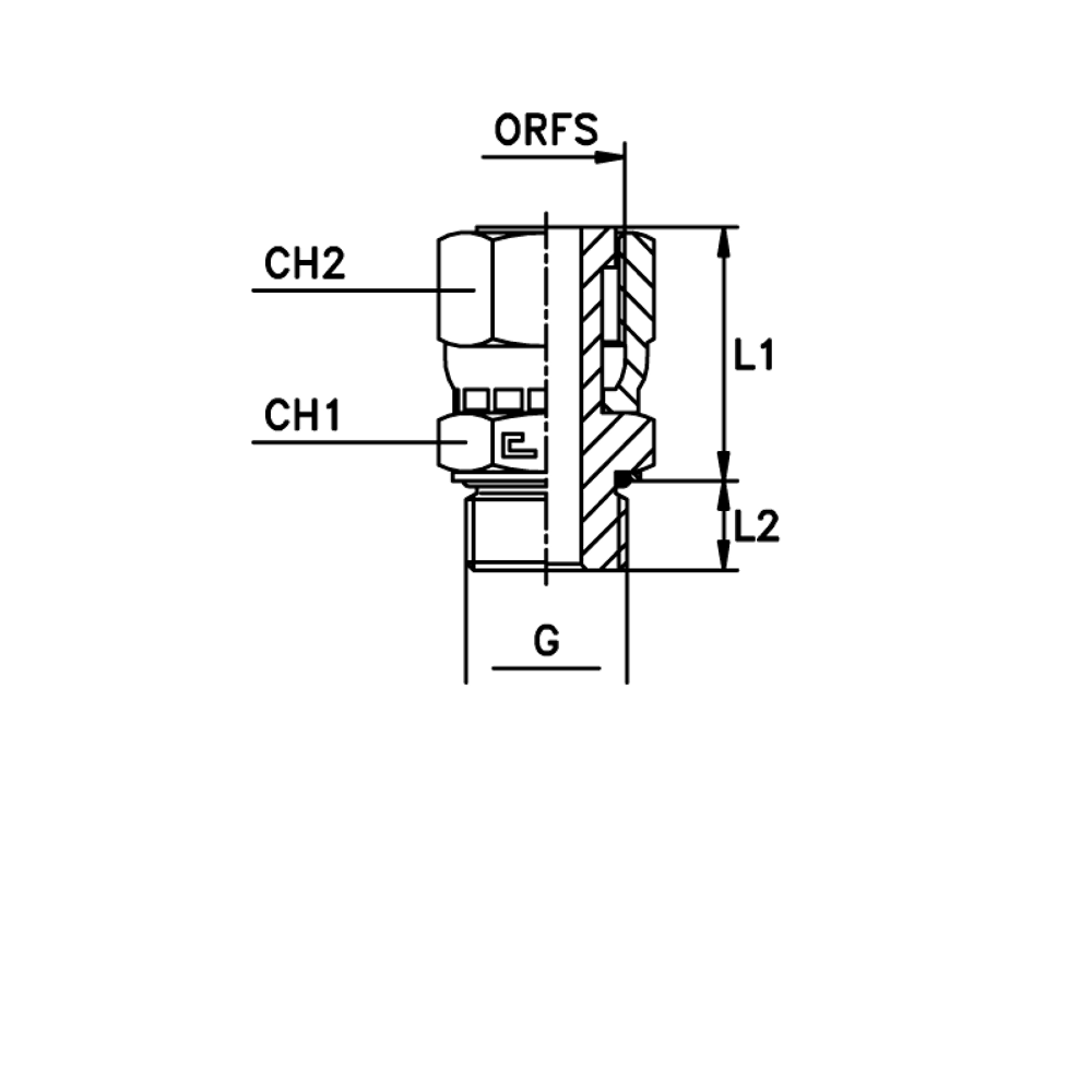 Штуцер FH D38 ORFS 2 - BSP 1.1/2 (обжатая гайка)