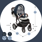 Детская коляска Nuovita Carro Sport 2 в 1 Blu bianco/Сине-белый