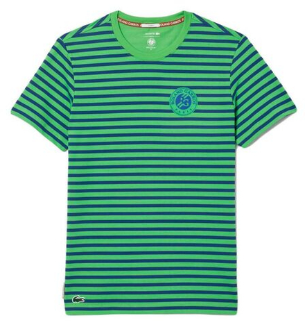 Теннисная футболка Lacoste Unisex Ultra-Dry Sport Roland Garros Edition T-shirt - navy blue/green