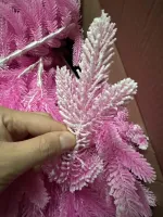 Заснеженная розовая елка «Фэнтези» (Литая хвоя) 120 см / 1,2 м