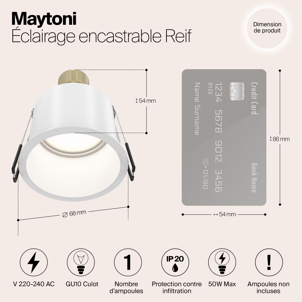 Встраиваемый светильник Technical DL049-01W