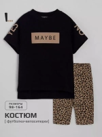 Летний костюм для девочки футболка и велосипедки