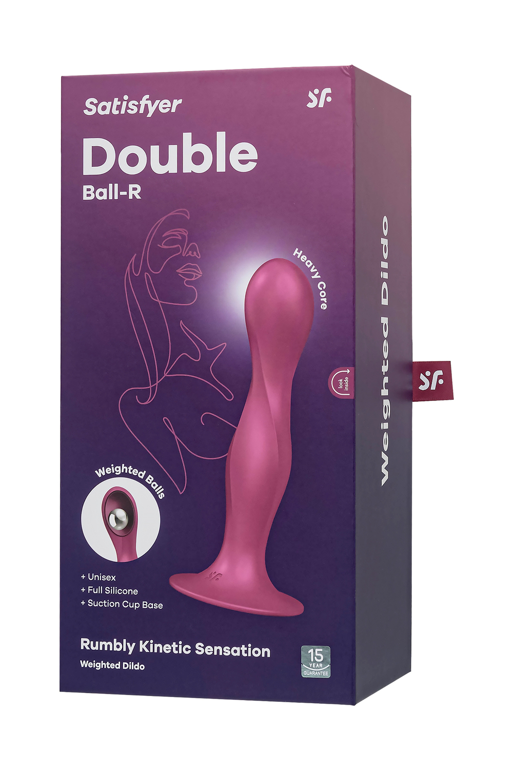 Фаллоимитатор Satisfyer Double Ball-R, силикон, красный, 18 см