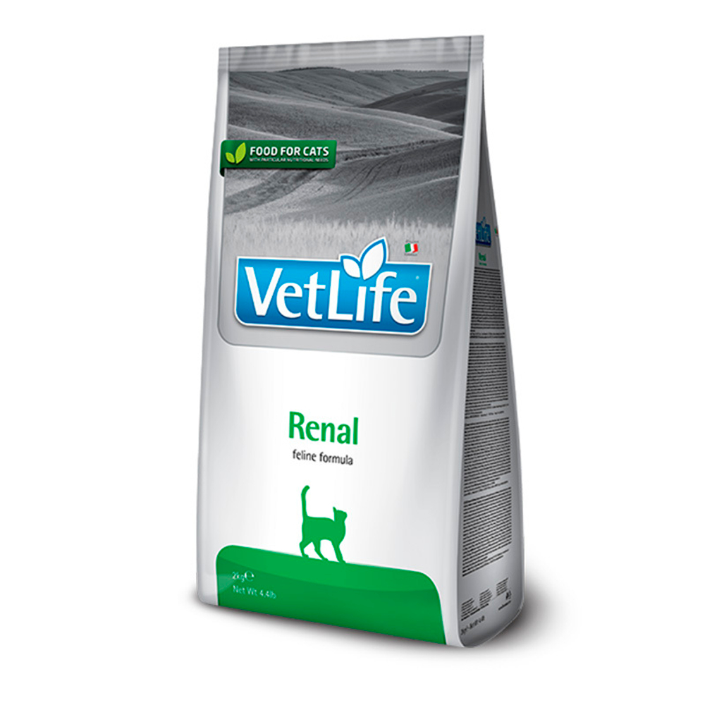 Сухой корм Farmina Vet Life Cat Renal при заболеваниях почек для взрослых кошек, 2 кг.
