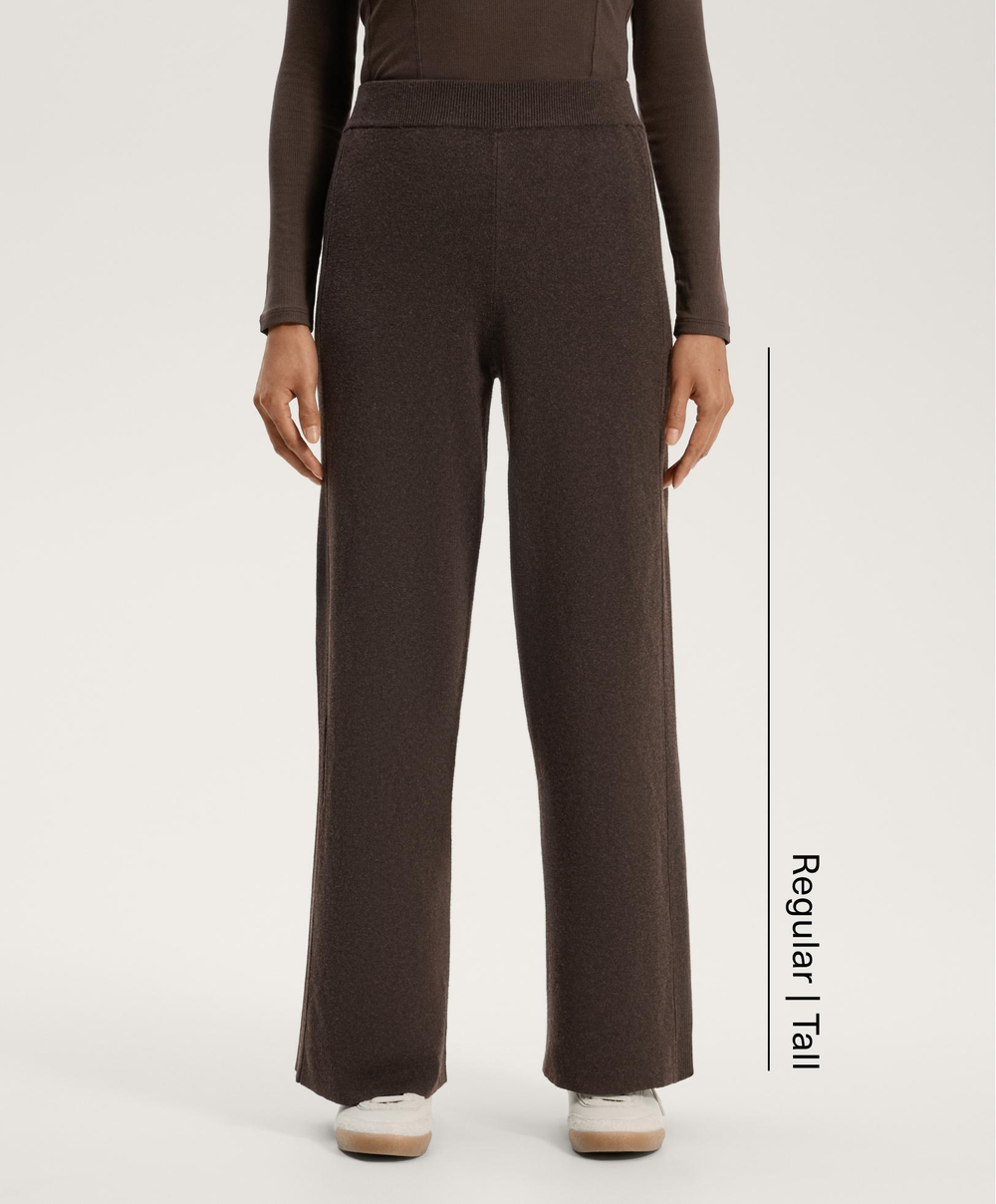 OYSHO Прямые брюки с резинкой по бокам, коричневый