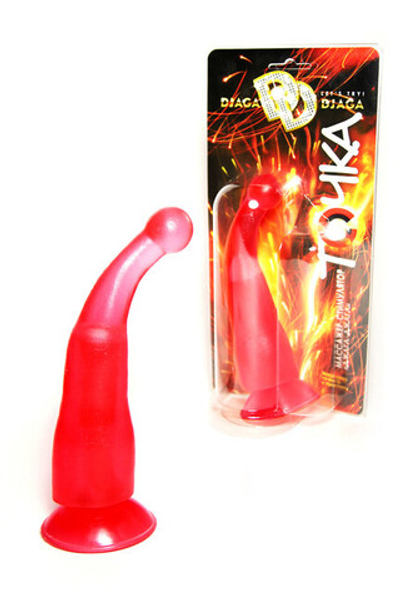 Универсальный красный массажер простаты и точки G Джага Джага, 17 см (Цвет: полупрозрачный красный)