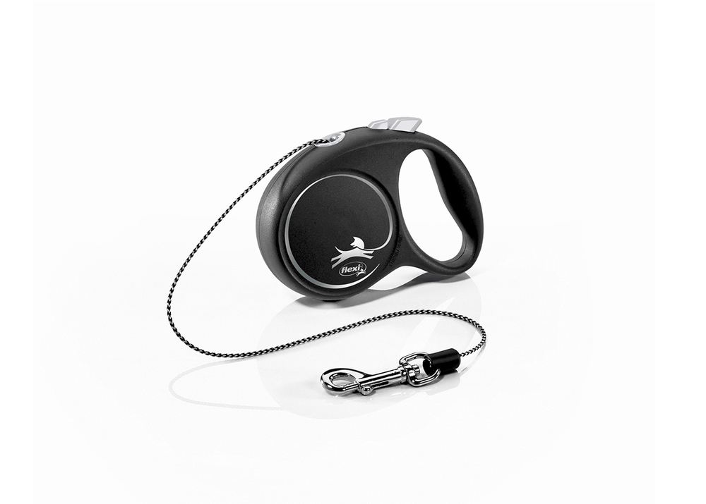 Flexi new Black Design рулетка для собак 8 кг трос 3 м.