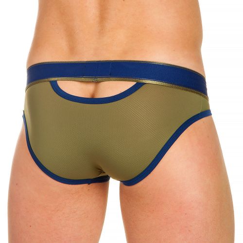 Трусы мужские слипы хаки с вырезом сзади AussieBum