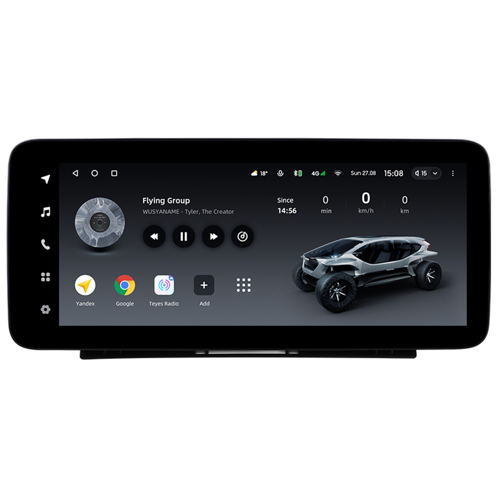 Магнитола для Baic BJ40 2020-2024+ (взамен цветного экрана) - Teyes LUX ONE ROUND монитор 12.3" 2K QLED на Android 10, CarPlay, 4G SIM-слот