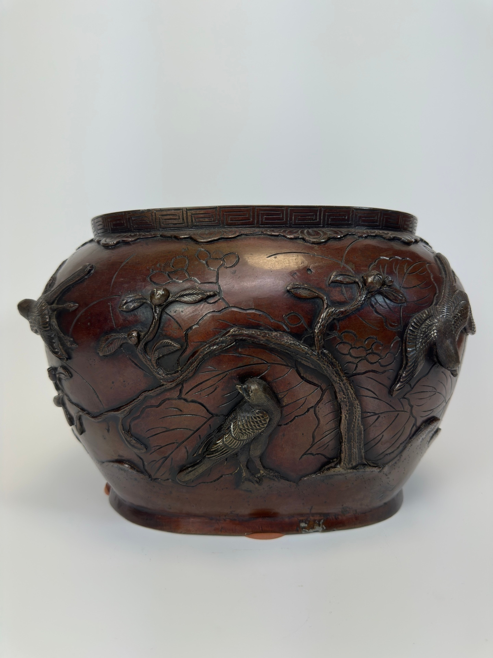 Антикварная японская бронзовая ваза