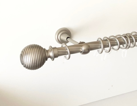 Карниз кованый витой "Торонто" d19 мм однорядный, цвет хром матовый