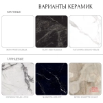 Стол круглый GIO 120, керамика глянцевая, черная