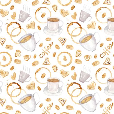 Акварельный кофейный принт