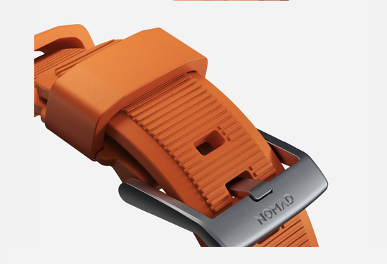Ремешок Nomad Rugged Strap, orange/silver - Apple Watch Ultra (49mm) 8/7 (45mm)/6/SE/5/4 (44mm)/3/2/1 (42mm), оранжевый