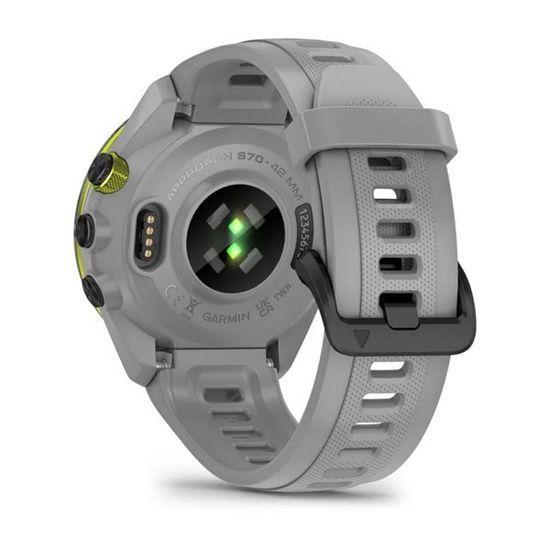 Умные часы Garmin Approach S70 (42 мм) с черным керамическим безелем и серым ремешком