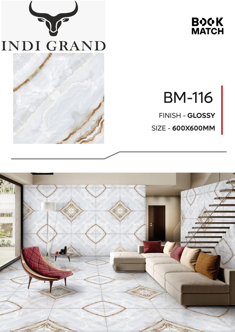 Керамогранит Book Match BM-116 60х60