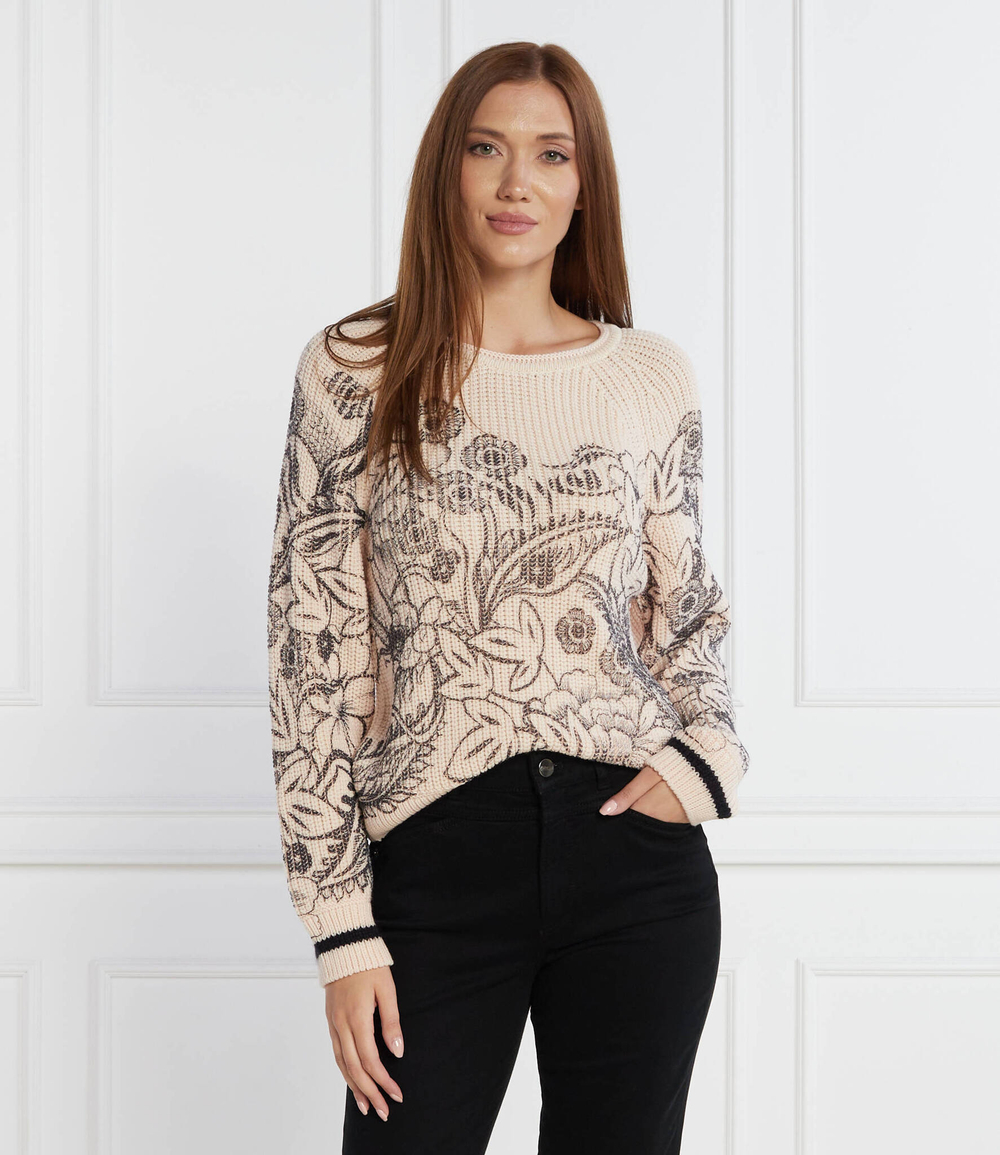 Хлопковый свитер Marc Cain - бежевый(VS 41.17 M13)