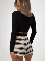 Укороченный кроп топ с длинным рукавом лонгслив