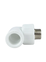 Угольник комбинированный PPR наружная резьба 20х 1/2,  белый, РТП (120/20)