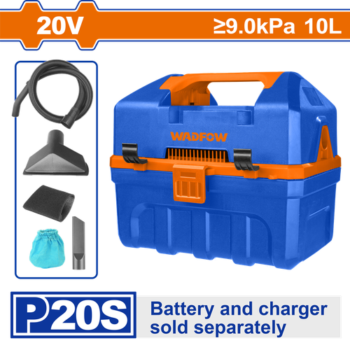 Пылесос аккумуляторный 20В, 10 л WADFOW WQV2A10