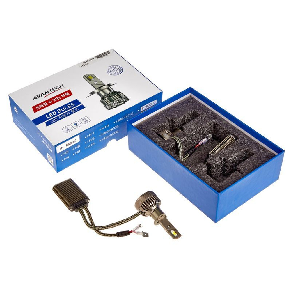 Лампа светодиодная LED Avantech H1 12V 45W, 6500К 4500lm (комплект 2 шт.) ALB0145W