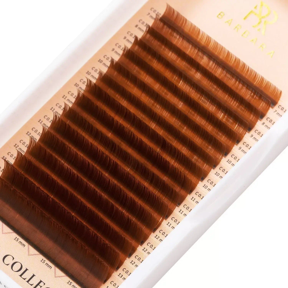 Коричневые "Caramel" ресницы Barbara MIX - 16 линий