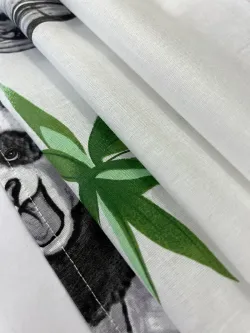 Постельное белье перкаль Сказка "Панды" семейное Наволочка 50х70 см 2 шт Простынь на резинке 160x200 см Пододеяльник 145x215 см 2шт