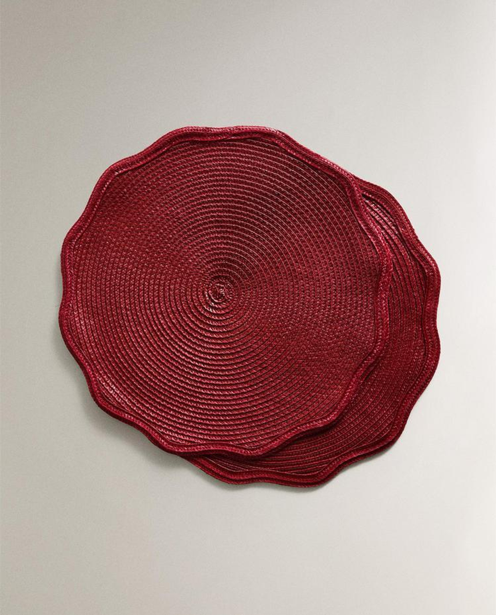 ZARA HOME ПОДСТАВКА ПОД СТОЛОВЫЕ ПРИБОРЫ С КРУЖЕВОМ КРОШЕ (НАБОР ИЗ 2 ШТ.), КРАСНЫЙ