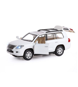 Машина "АВТОПАНОРАМА" Lexus LX570, белый, 1/32, свет, звук, инерция, в/к 17,5*13,5*9 см