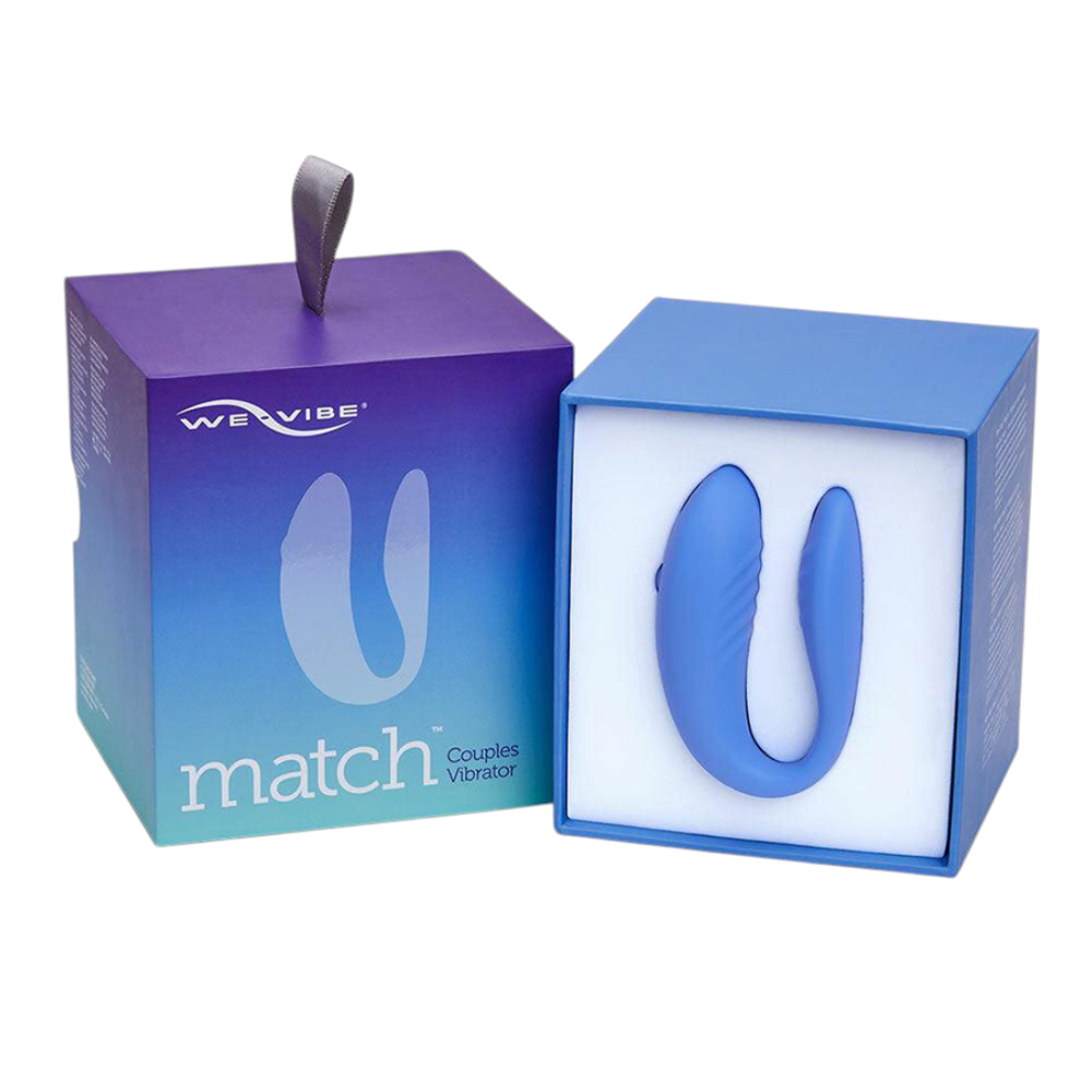 Голубой вибромассажер 7,7см для пар с пультом ДУ We-Vibe Match Couples Vibrator Blue SNATSG5