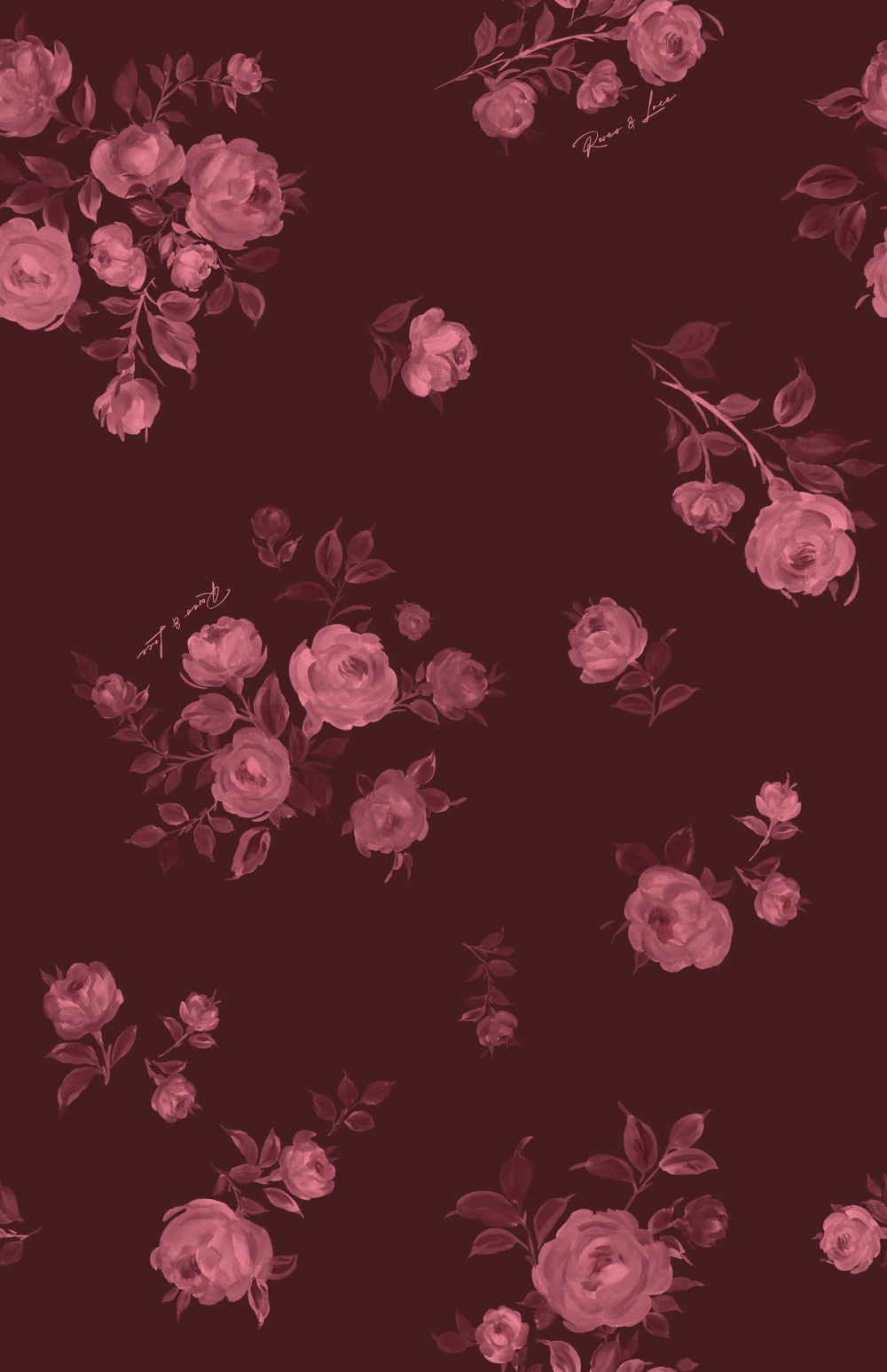 Мейсел миди (Macel midi), платье миди из бордового крепдешина с цветочным принтом