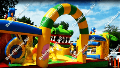 Надувной батут "Мульти-сафари крокодил"