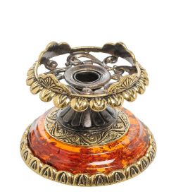 Народные промыслы AM-2015 Подсвечник « Модерн» (латунь, янтарь)