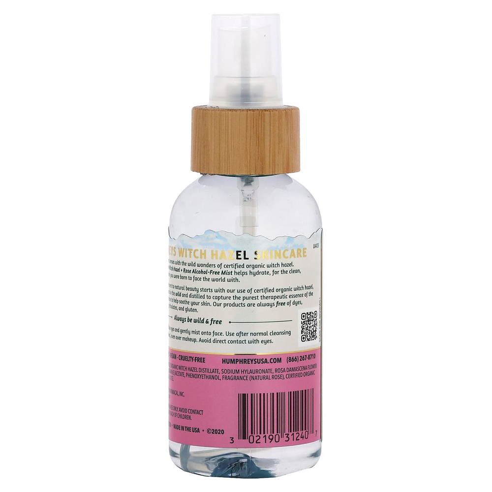 Humphreys, Witch Hazel, спрей с розой без спирта, 97 мл (3,3 жидк. унц.)