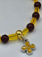 Анклет авторский ручной работы из натуральных камней "Радуга. Желтый"