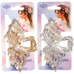 Заколка - краб для волос на блистере «LAVITA», листики, цвет серебро и золото, 11*5,5см