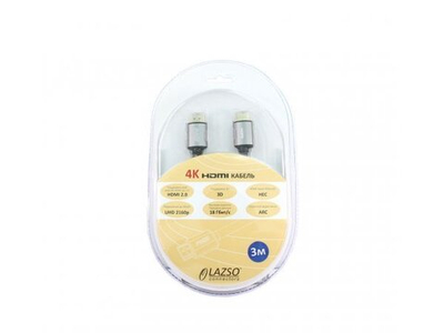 Кабель LAZSO WH-111-B HDMI 2.0 GOLD, 3м