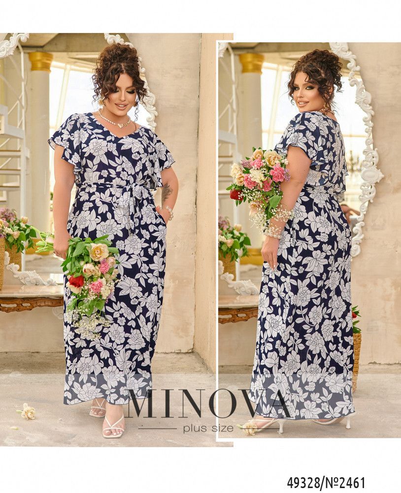 Платье 2461-темно-синий Minova