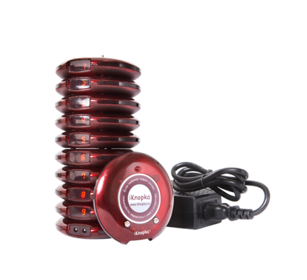 Комплект из 10 пейджеров-приемников iKnopka R18 с зарядной станцией и БП