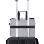 Сумка портфель HEIKKI NOVATION (ХЕЙКИ) с отделением для ноутбука 13-14", багажная лента, серая, 28х38х3 см, 272592