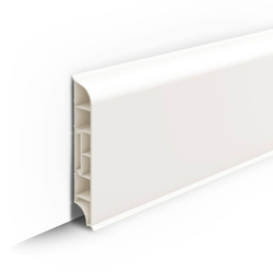 Плинтус ПВХ Идеал Дюра округлый 037 Молочно-белый 80х16х2200 мм