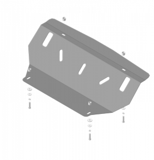 Защита Радиатора, Интеркулера. 2 мм, Сталь. для Mitsubishi Pajero IV 2012-2020, Mitsubishi Pajero IV 2006-2012 MOTODOR.01341