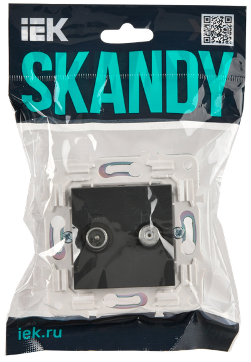 SKANDY Розетка двойная TV+SAT SK-A13G графит IEK