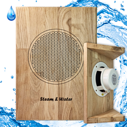 Влагостойкий динамик с декоративной дубовой сеткой SW 525 Wood - Corner, для бани и сауны