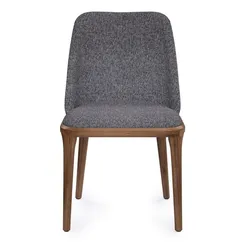 Стул Bruno, серый, ножки орех