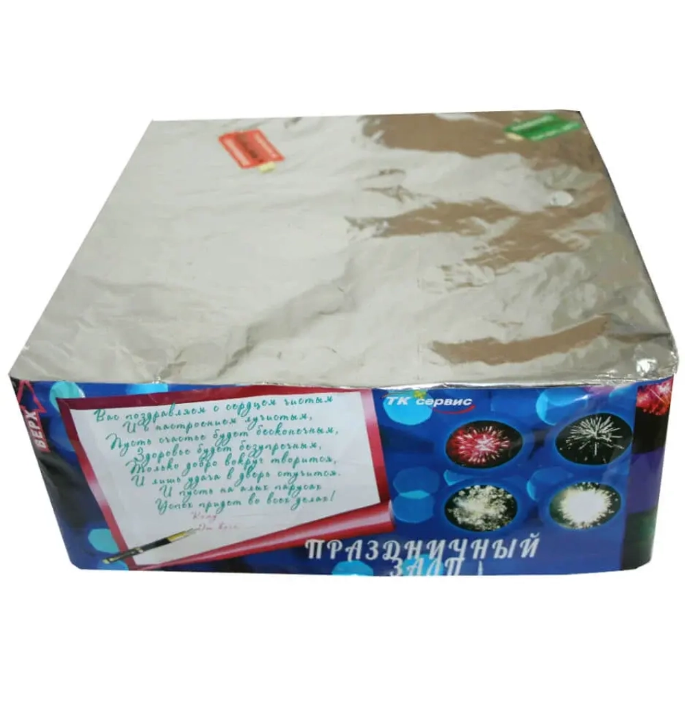 Батарея салютов Праздничный залп (TKB814) от ТК сервис, 144 выстрела, 25 мм